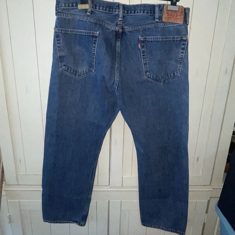 Levi's 505 Regular Fit Jeans Men's 40x30 Dark Stonewash Straight Leg Blue Denim
